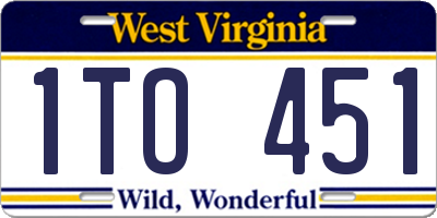 WV license plate 1TO451