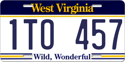 WV license plate 1TO457