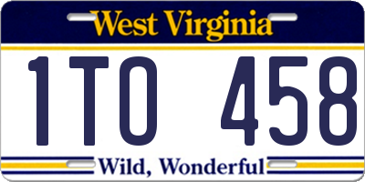 WV license plate 1TO458