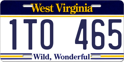 WV license plate 1TO465
