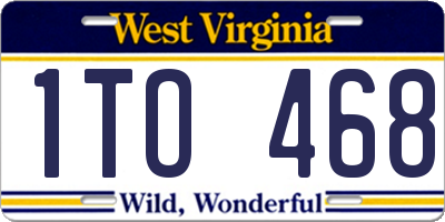 WV license plate 1TO468