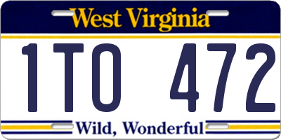 WV license plate 1TO472