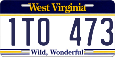 WV license plate 1TO473