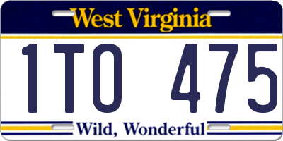 WV license plate 1TO475