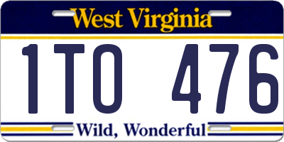 WV license plate 1TO476