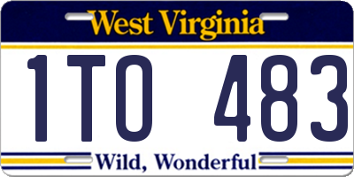 WV license plate 1TO483