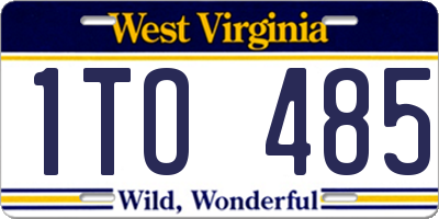 WV license plate 1TO485