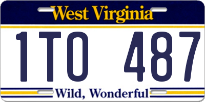 WV license plate 1TO487