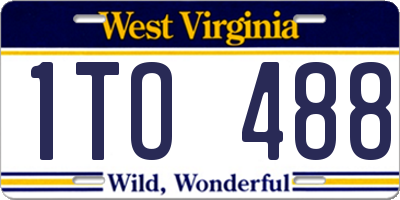WV license plate 1TO488