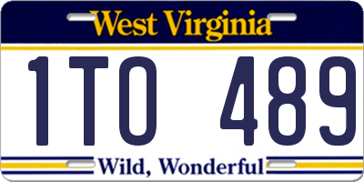 WV license plate 1TO489