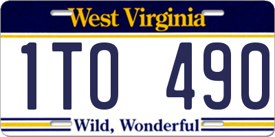WV license plate 1TO490
