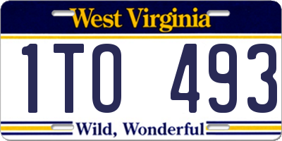 WV license plate 1TO493