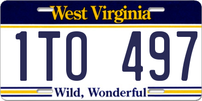 WV license plate 1TO497