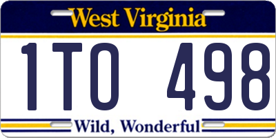 WV license plate 1TO498