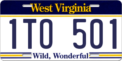 WV license plate 1TO501