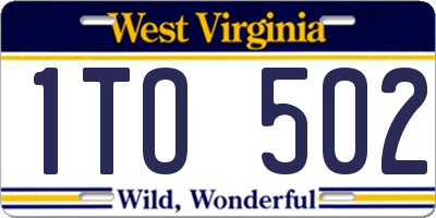 WV license plate 1TO502