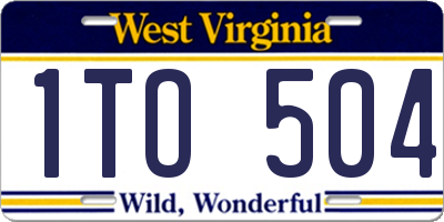 WV license plate 1TO504