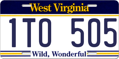 WV license plate 1TO505