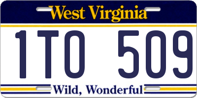 WV license plate 1TO509