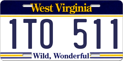 WV license plate 1TO511