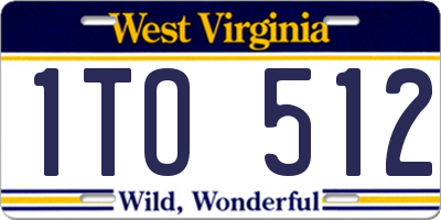 WV license plate 1TO512
