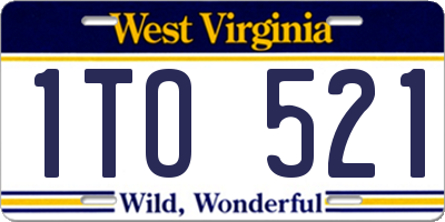 WV license plate 1TO521