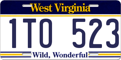 WV license plate 1TO523