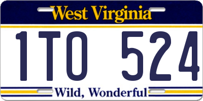 WV license plate 1TO524