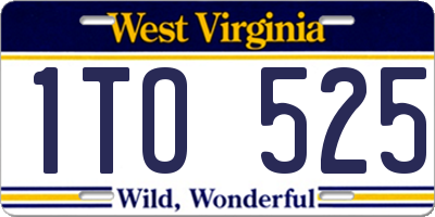 WV license plate 1TO525