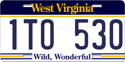 WV license plate 1TO530