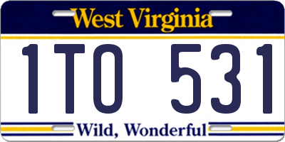 WV license plate 1TO531