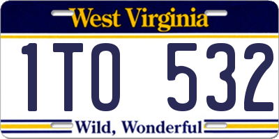 WV license plate 1TO532