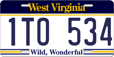 WV license plate 1TO534