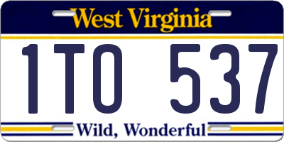 WV license plate 1TO537