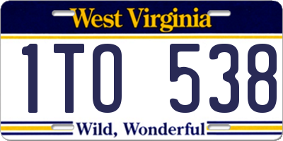 WV license plate 1TO538