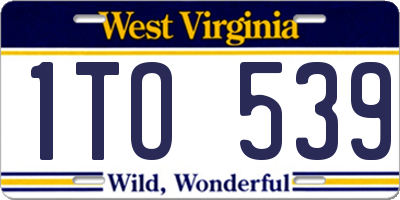 WV license plate 1TO539
