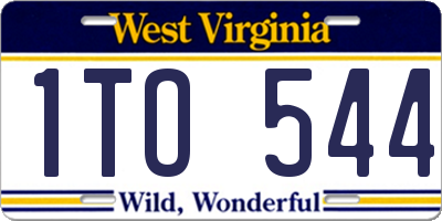 WV license plate 1TO544