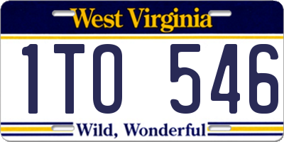 WV license plate 1TO546