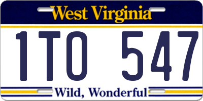 WV license plate 1TO547