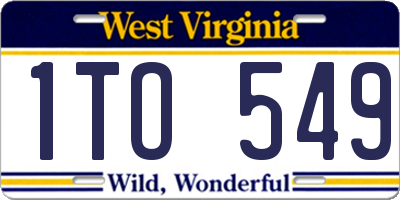 WV license plate 1TO549