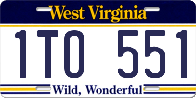 WV license plate 1TO551