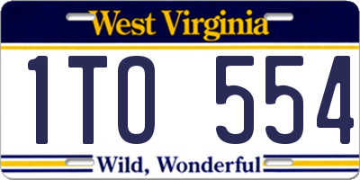 WV license plate 1TO554