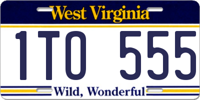 WV license plate 1TO555