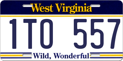 WV license plate 1TO557