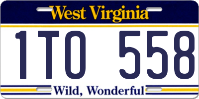 WV license plate 1TO558
