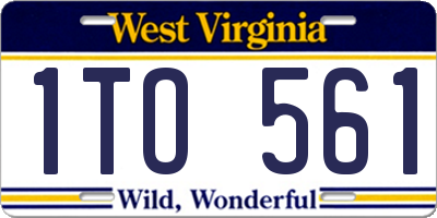 WV license plate 1TO561