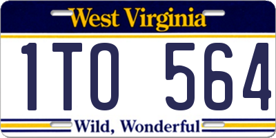 WV license plate 1TO564