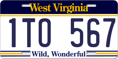 WV license plate 1TO567