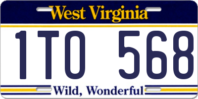 WV license plate 1TO568