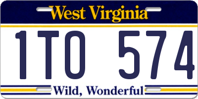 WV license plate 1TO574